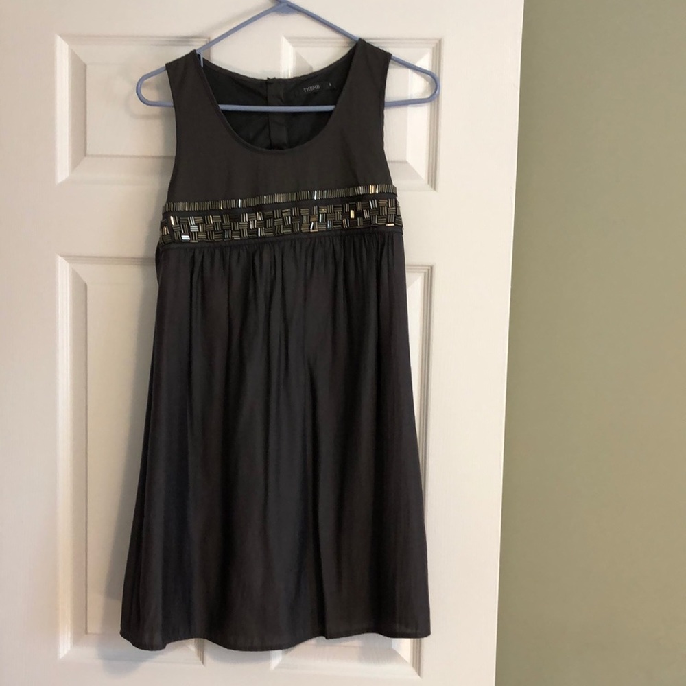 Theme metallic sleeveless dress